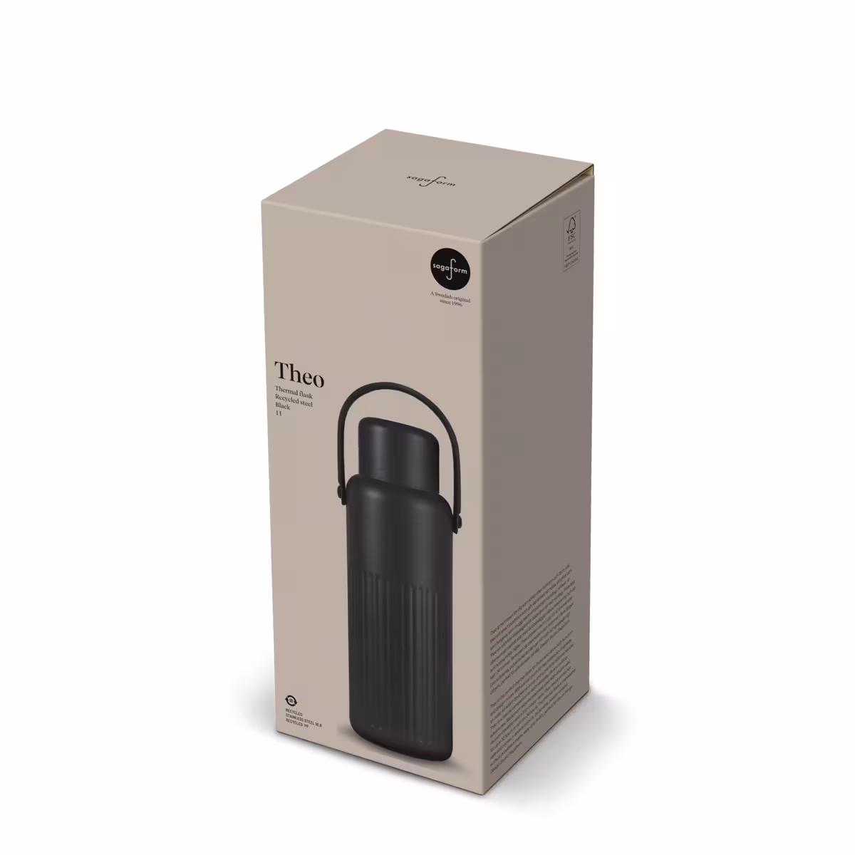 Vue 2 de Sagaform Theo Thermal Flask (recyclé) 1 L