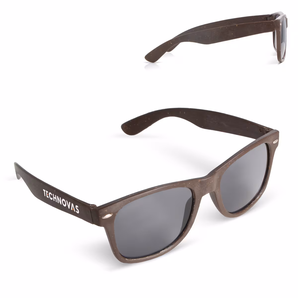 Vue 5 de Lunettes de soleil Justin café-fibre UV400