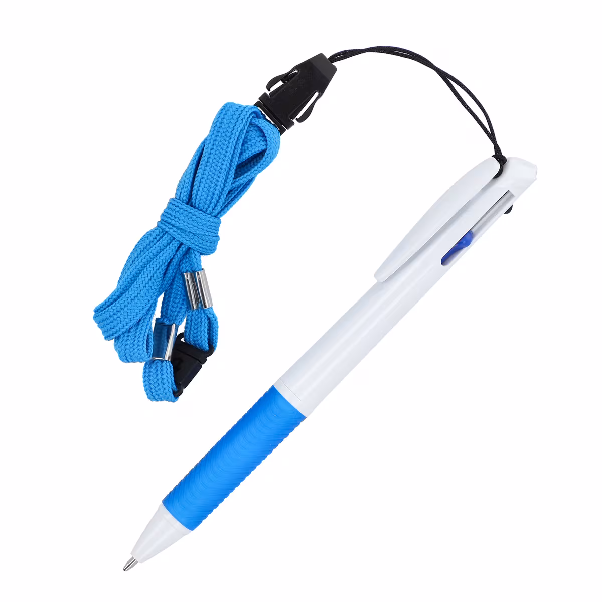 Vue 8 de Stylo 3 couleurs avec grip et cordon