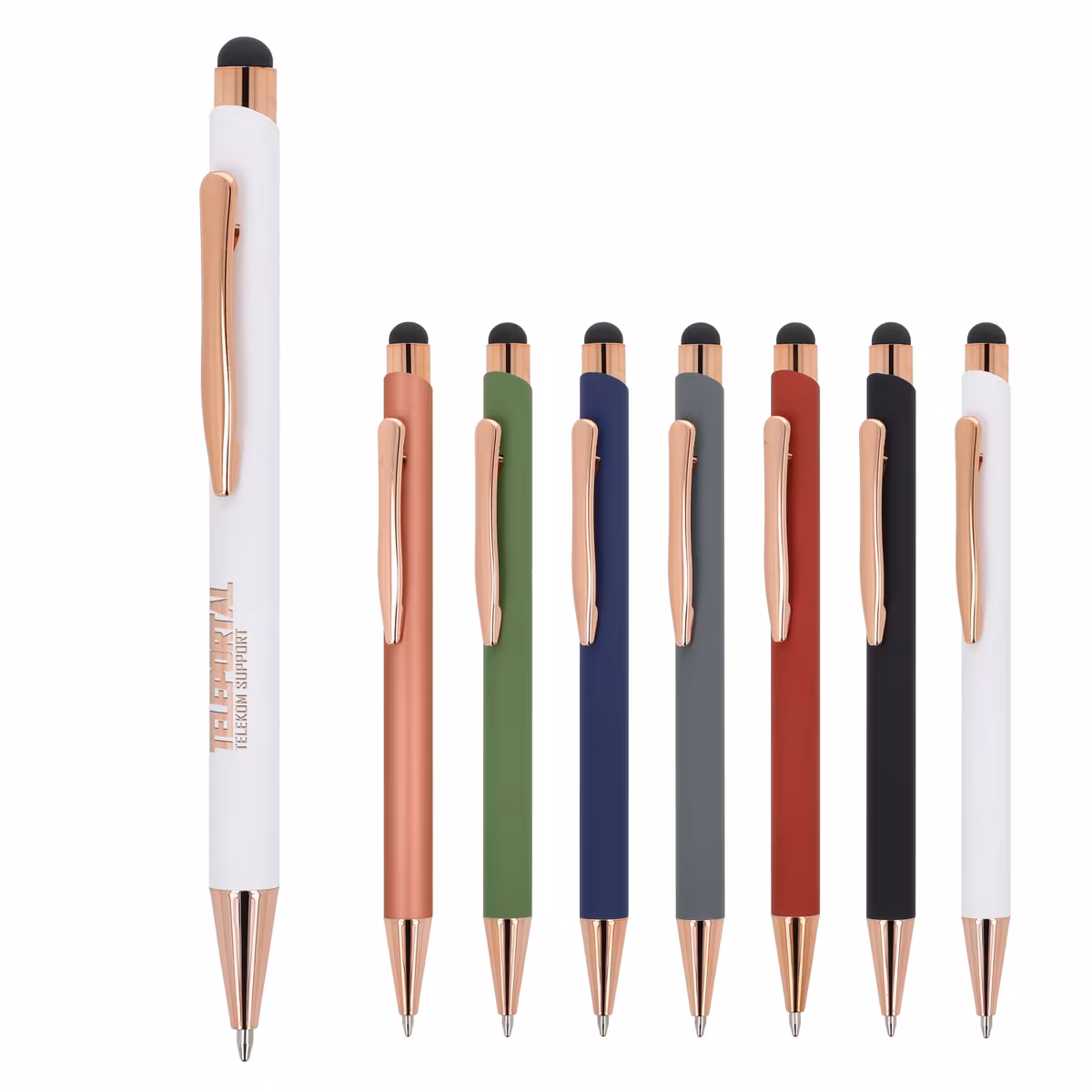 Vue 6 de Stylo à bille Prague or rose R-AL