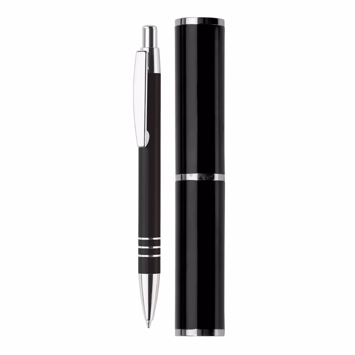 Stylo bille dans étui tube métal