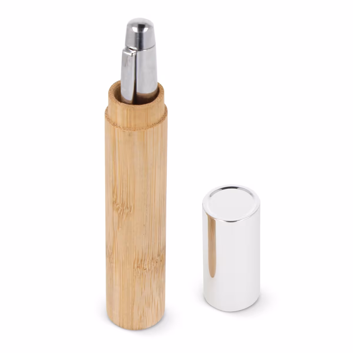 Vue 6 de Stylo-bille en métal bambou dans un tube
