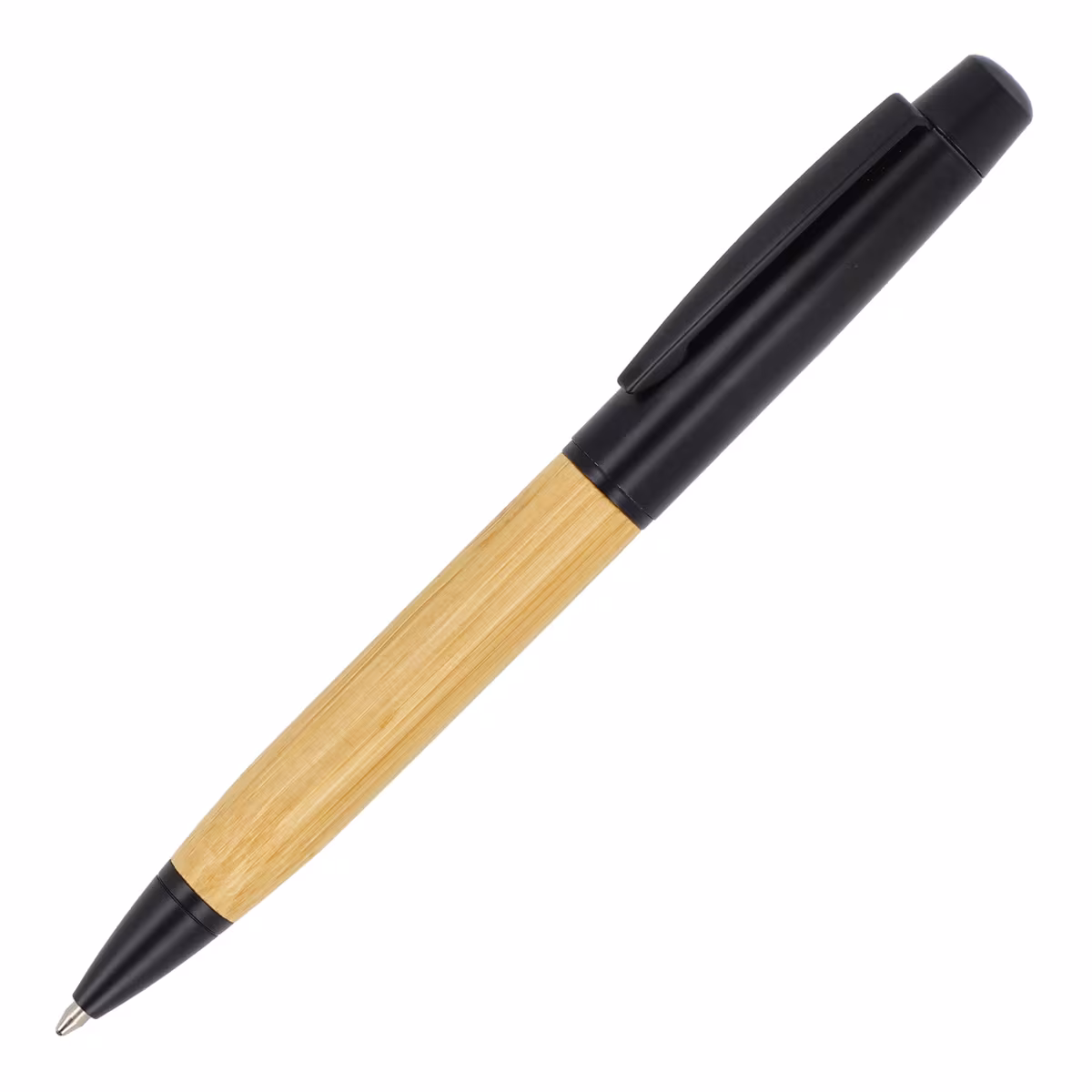 Stylo à bille métallique en bambou dans un tube