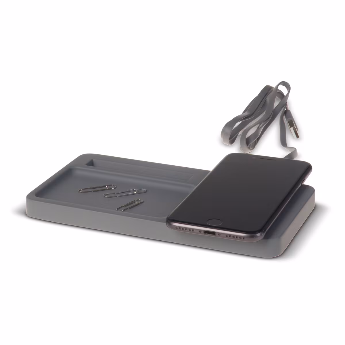 Vue 1 de Limestone Desk organizer with wireless charger 5W