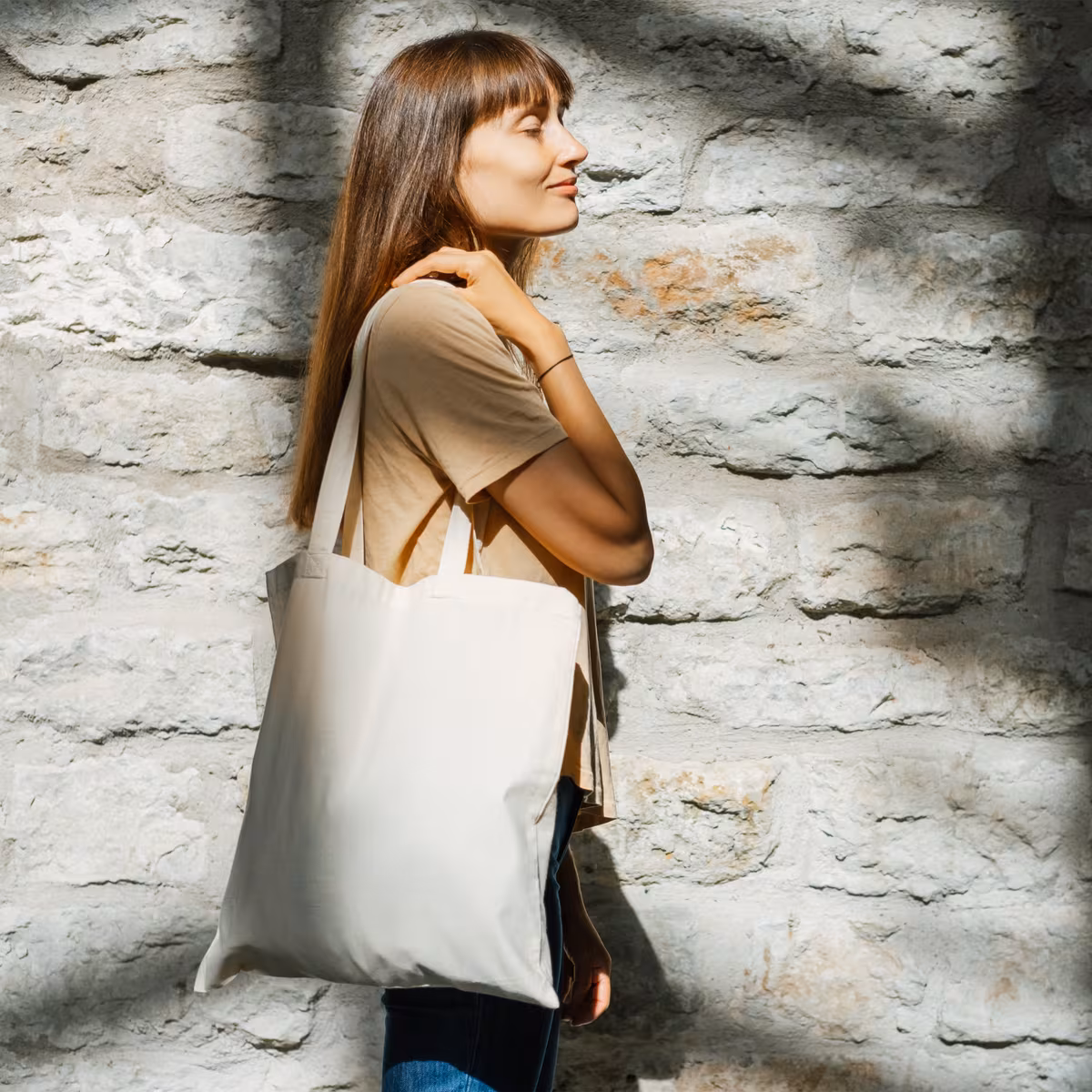 Vue 4 de Sac à bandoulière coton OEKO-TEX® 140g/m² 38x42cm