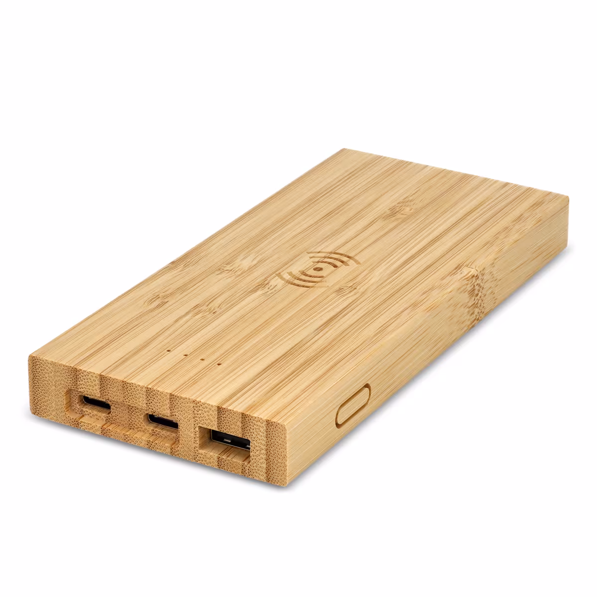 Vue 2 de Bambou Banque d'énergie Wireless Charging 8000mAh