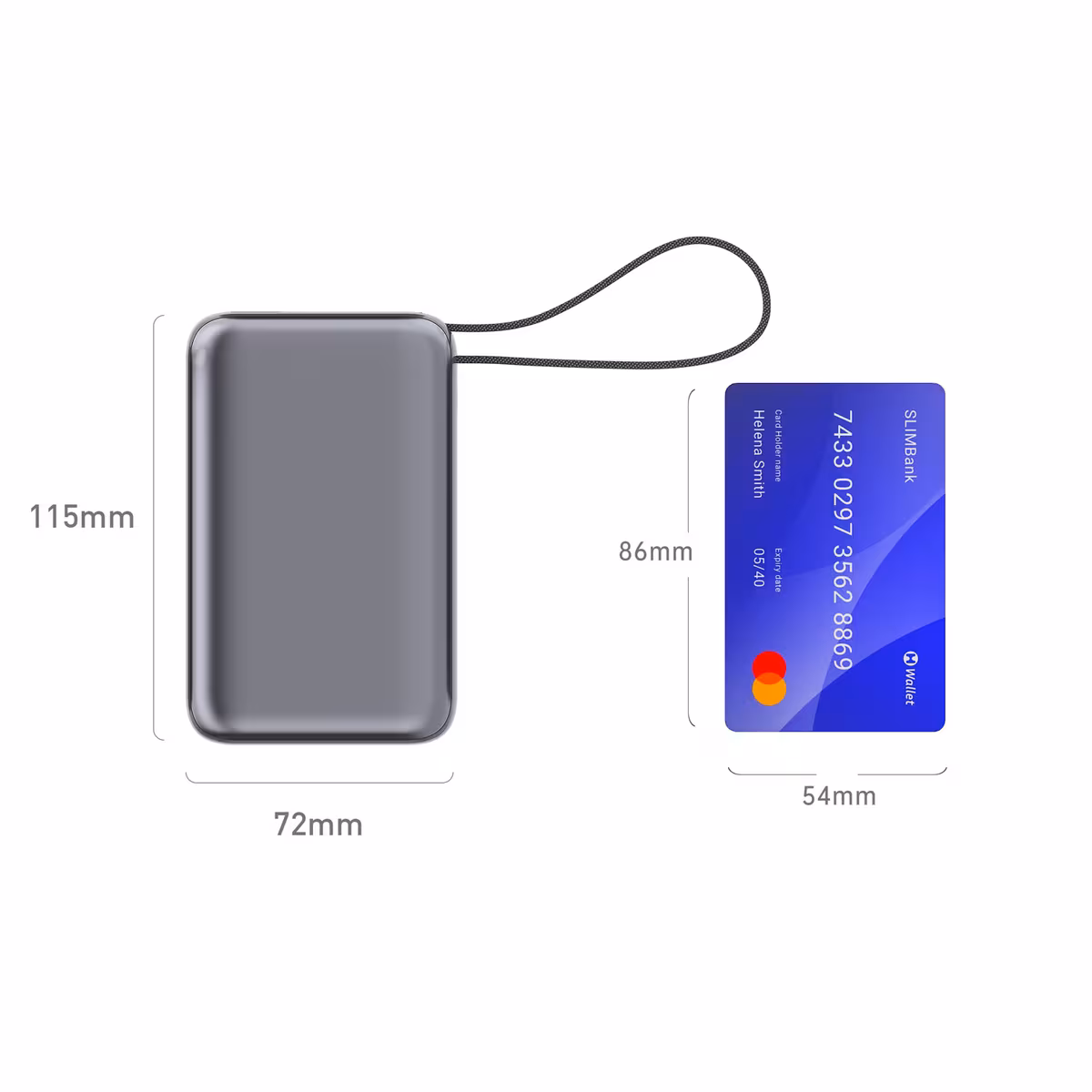 Vue 6 de Batterie externe Nova 65W avec câble USB-C intégré, 30000 mAh