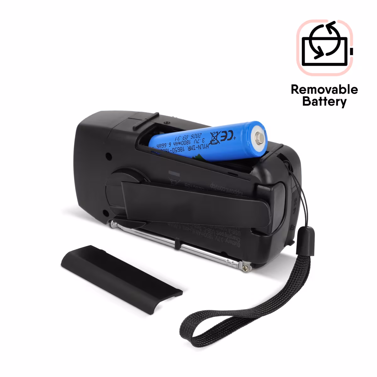 Vue 9 de SafeSound Radio d'urgence solaire avec manivelle