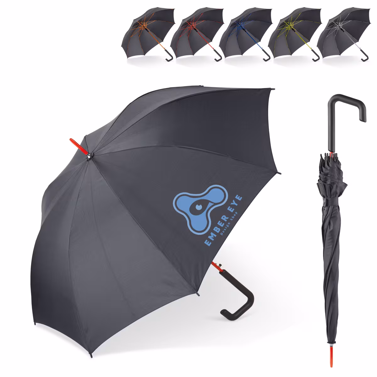 Vue 6 de Parapluie canne 23” à ouverture automatique
