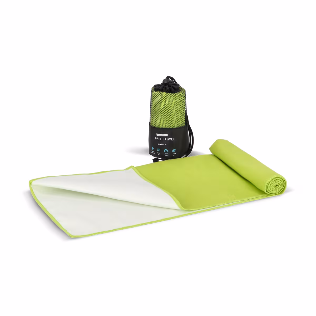 Vue 24 de Serviette R-PET Quick Dry 40 × 80 cm avec pochette, sublimation.