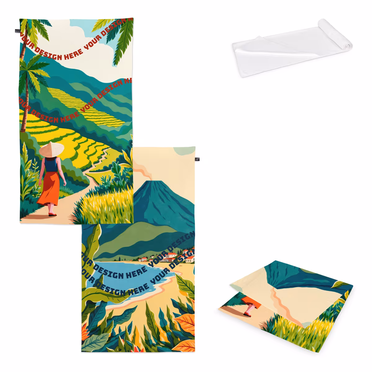 Vue 8 de Serviette éponge R-PET 100x180 cm (300 g/m²) sublimation