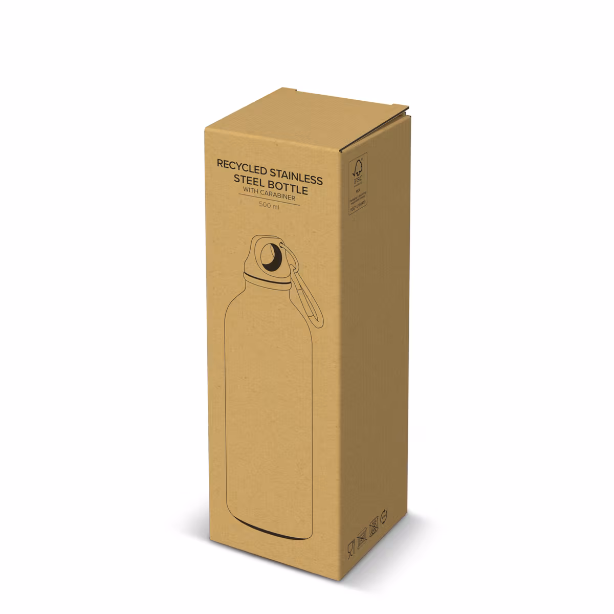 Vue 9 de Bouteille à simple paroi en acier inoxydable recyclé, 500 ml