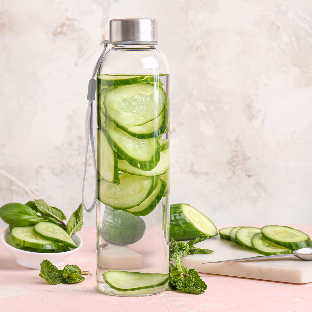 Vue 3 de Bouteille d’eau en verre 500ml