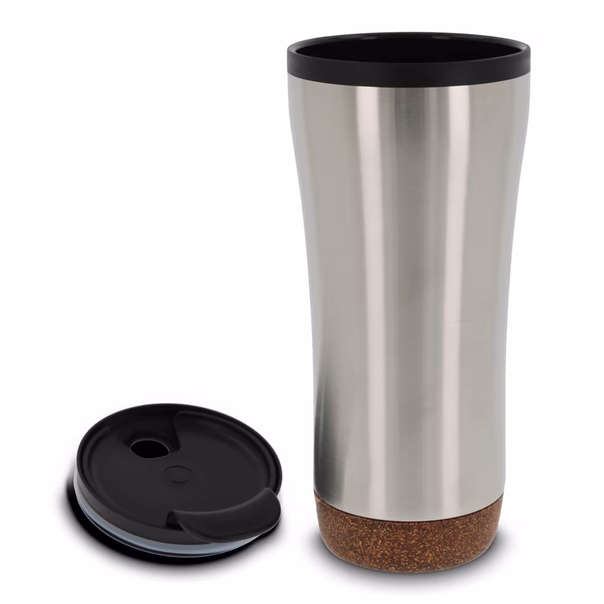 Vue 3 de Mug double paroi avec base en liège 480ml