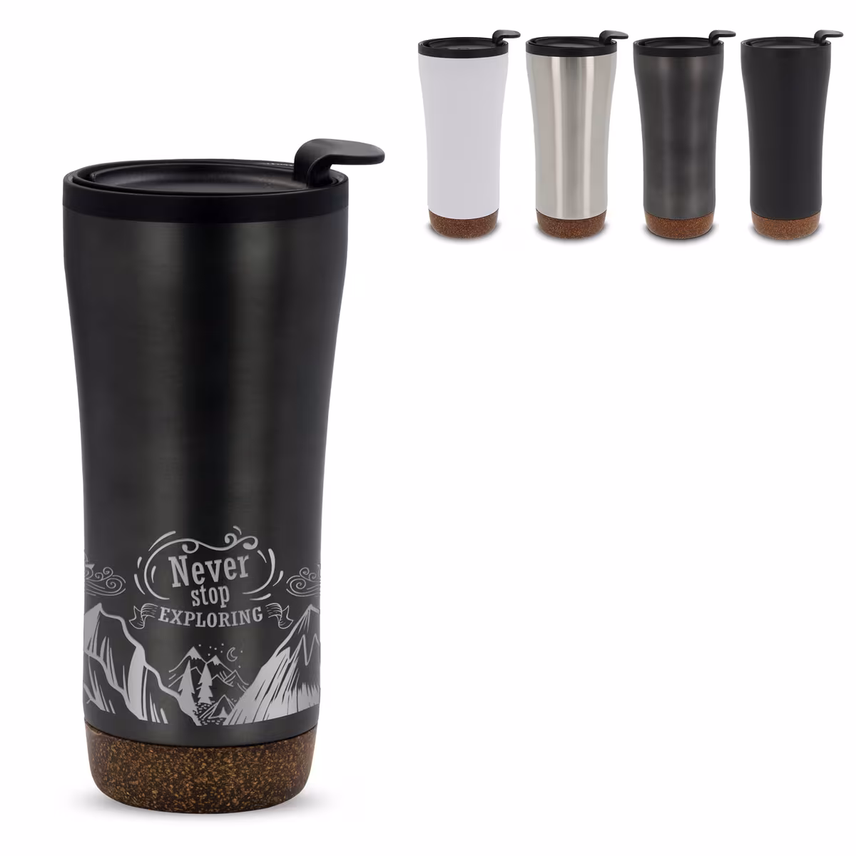 Vue 5 de Mug double paroi avec base en liège 480ml