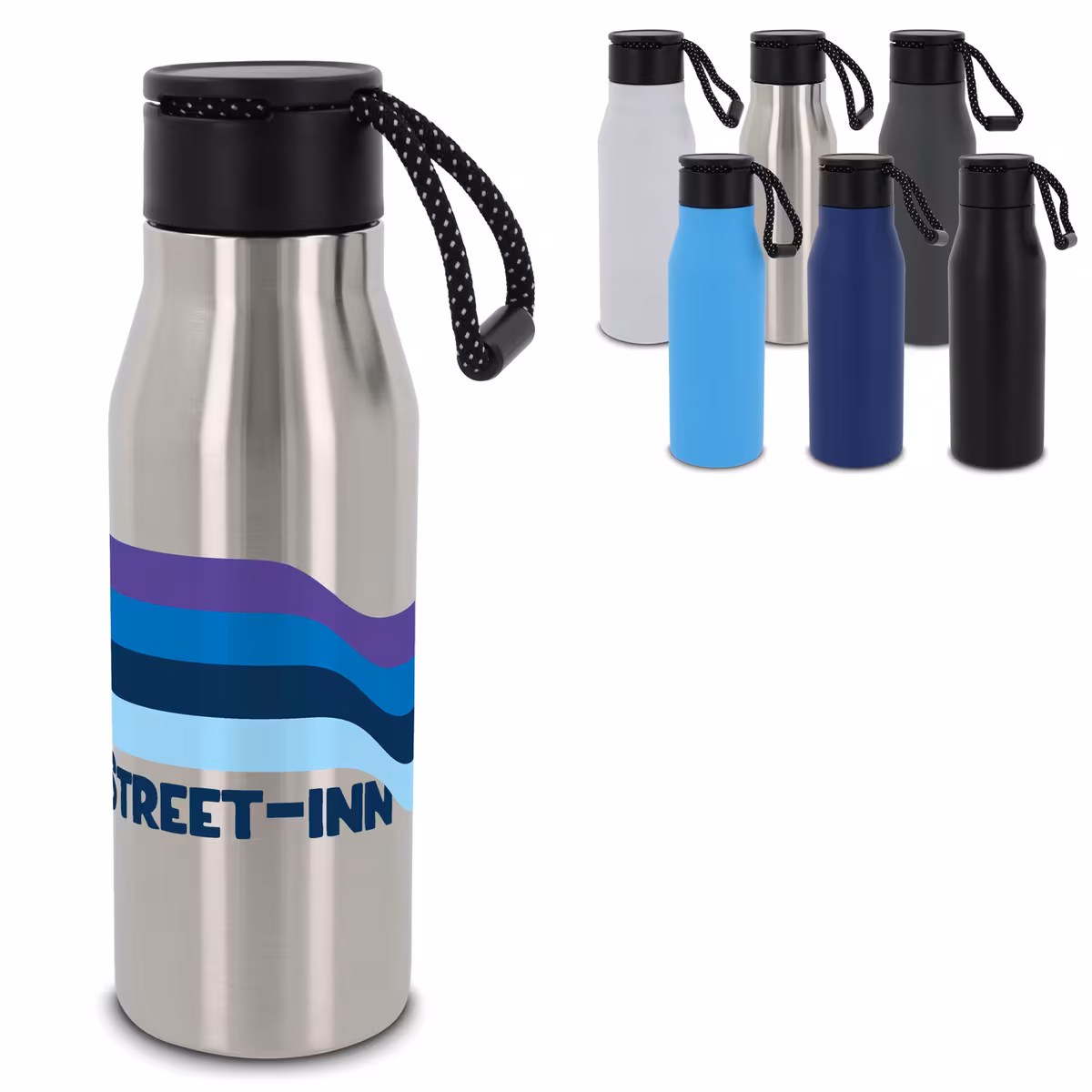 Vue 4 de Bouteille isotherme avec dragonne 600ml