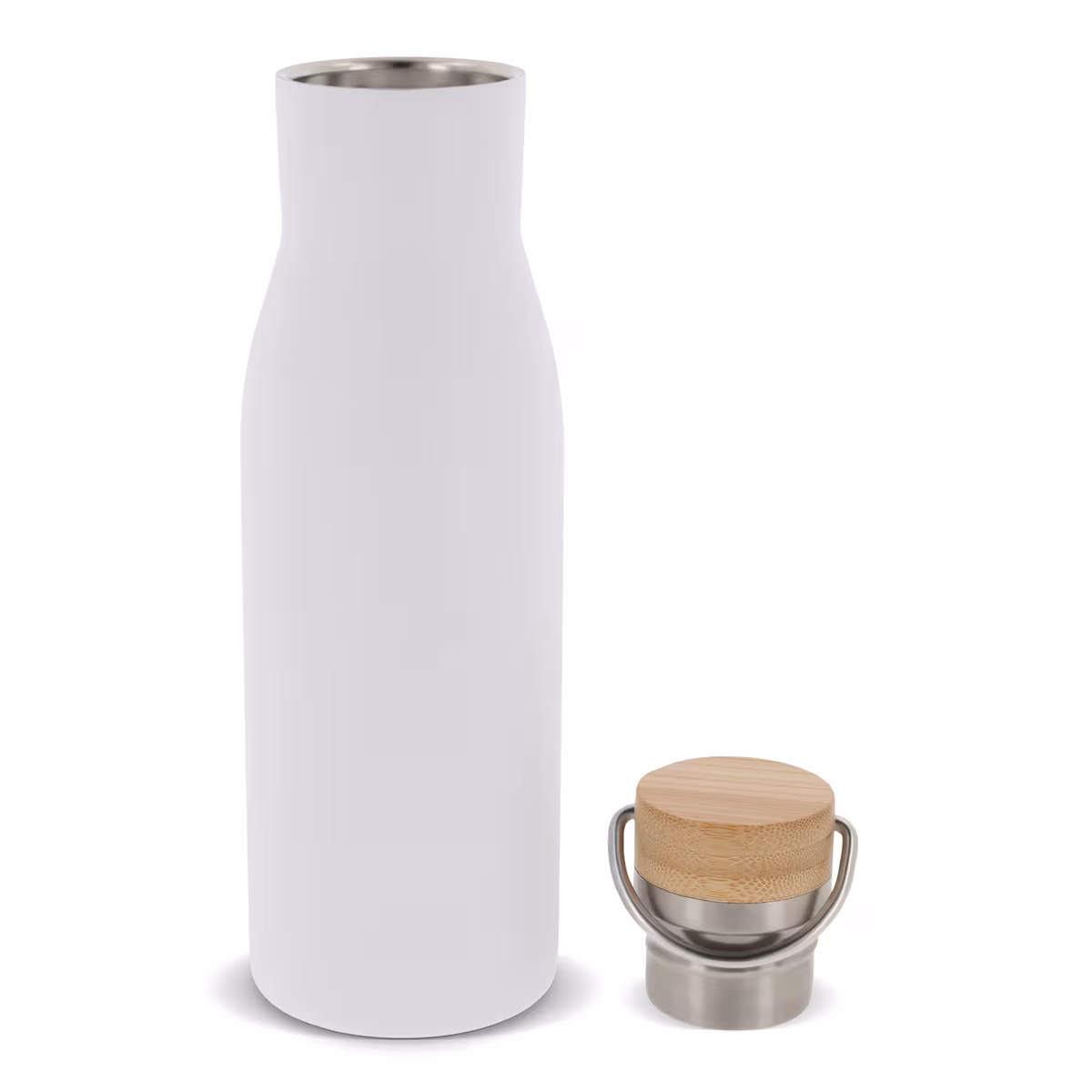 Vue 8 de Bouteille isotherme avec couvercle en bambou 500ml