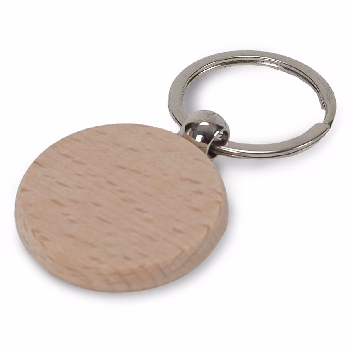 Vue 1 de Porte-clé rond en bois Ø40mm