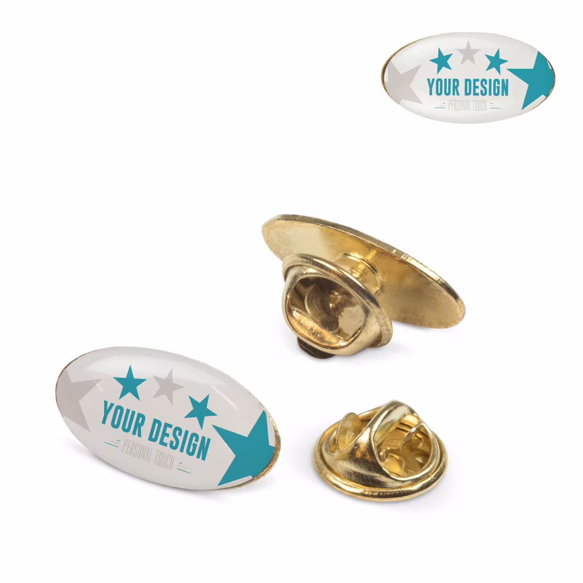 Vue 4 de Pins oval 20x12mm