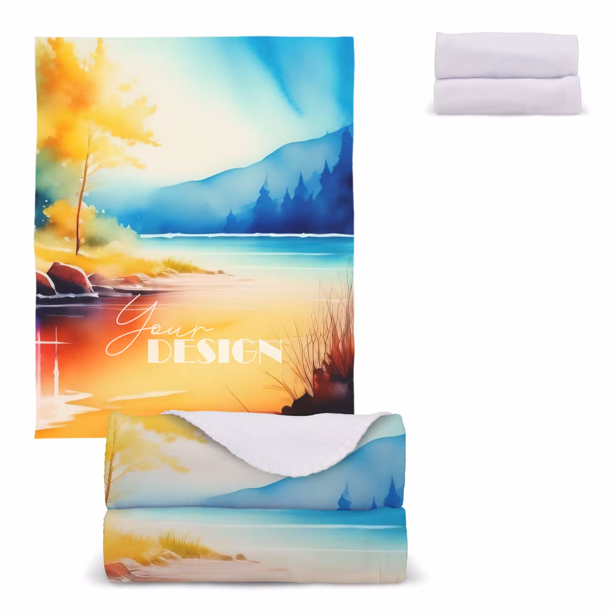 Vue 6 de Couverture polaire OEKO-TEX® sublimation 120 x 150 cm 190 g/m²