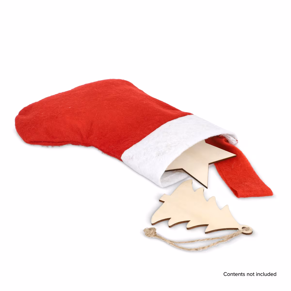 Vue 3 de Bas de Noël en feutre 20 cm