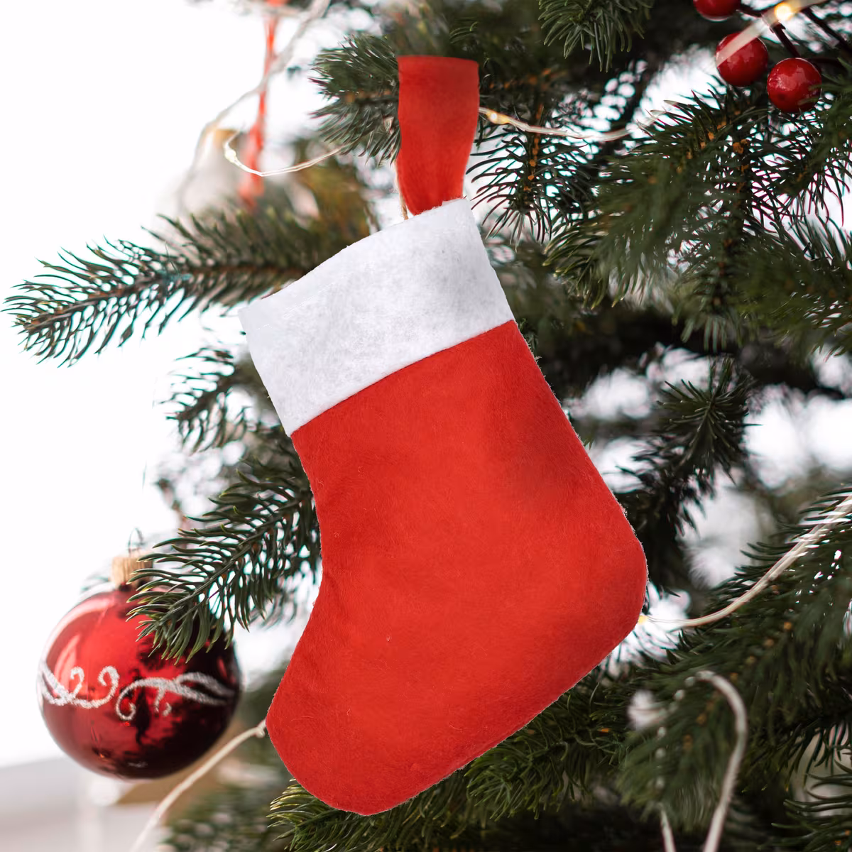 Vue 4 de Bas de Noël en feutre 20 cm
