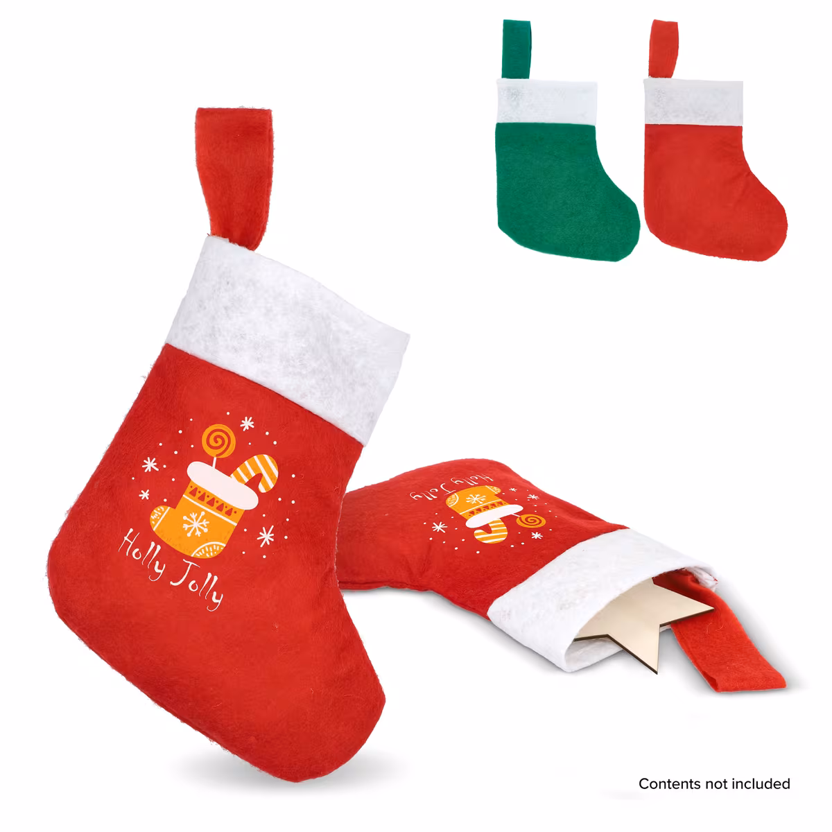 Vue 5 de Bas de Noël en feutre 20 cm
