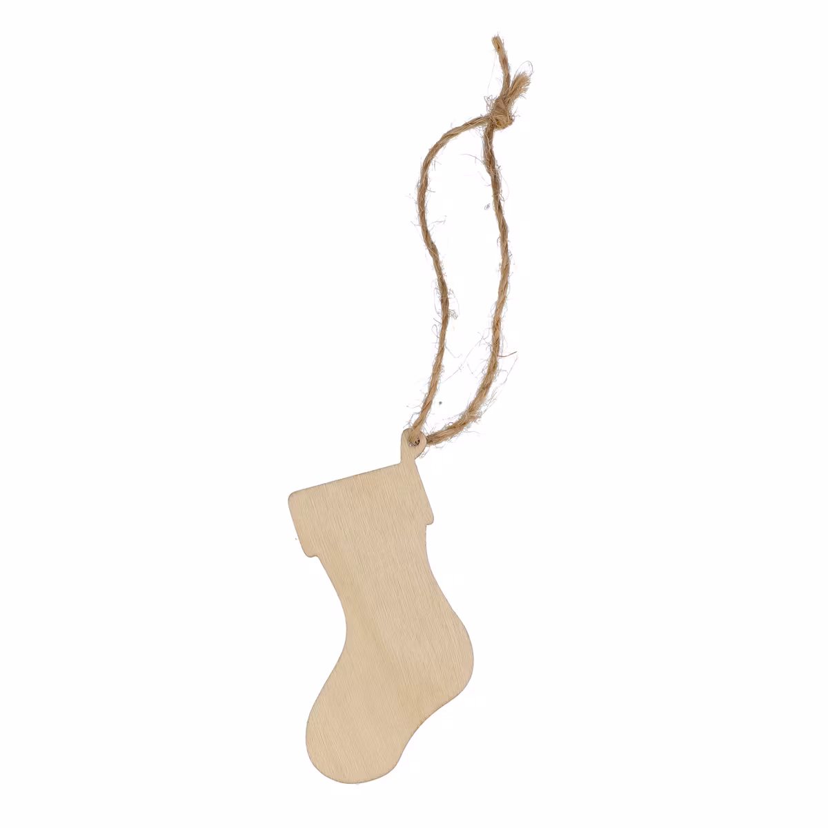Vue 3 de Ornement de Noël en bois en forme de bas
