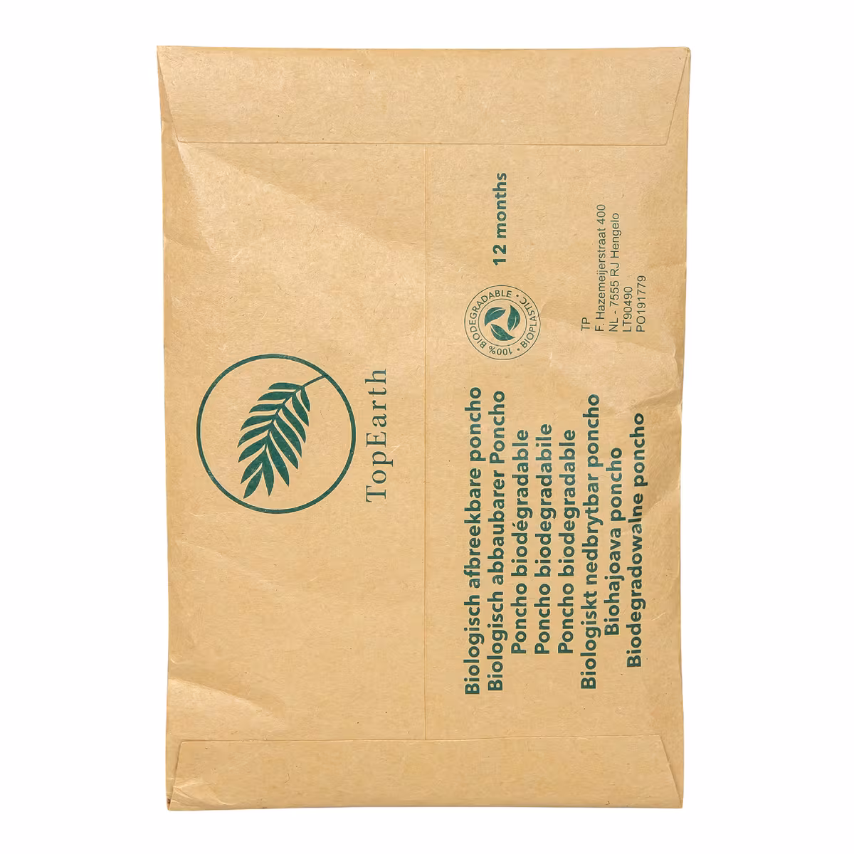 Vue 4 de Poncho biodégradable