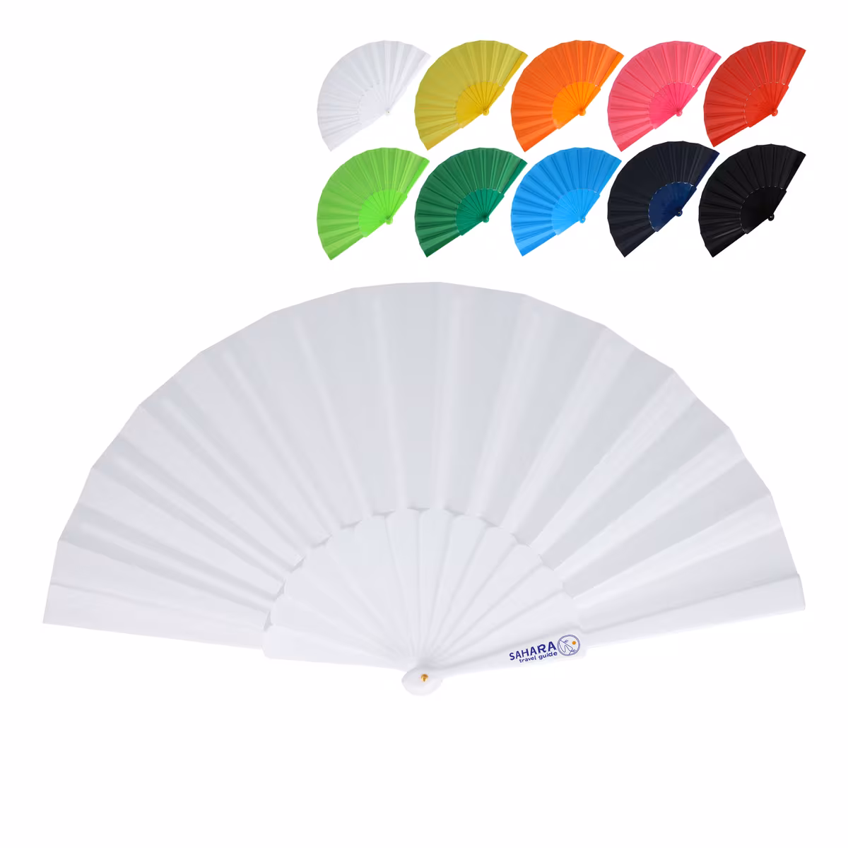 Vue 3 de Éventail à main plastique & polyester