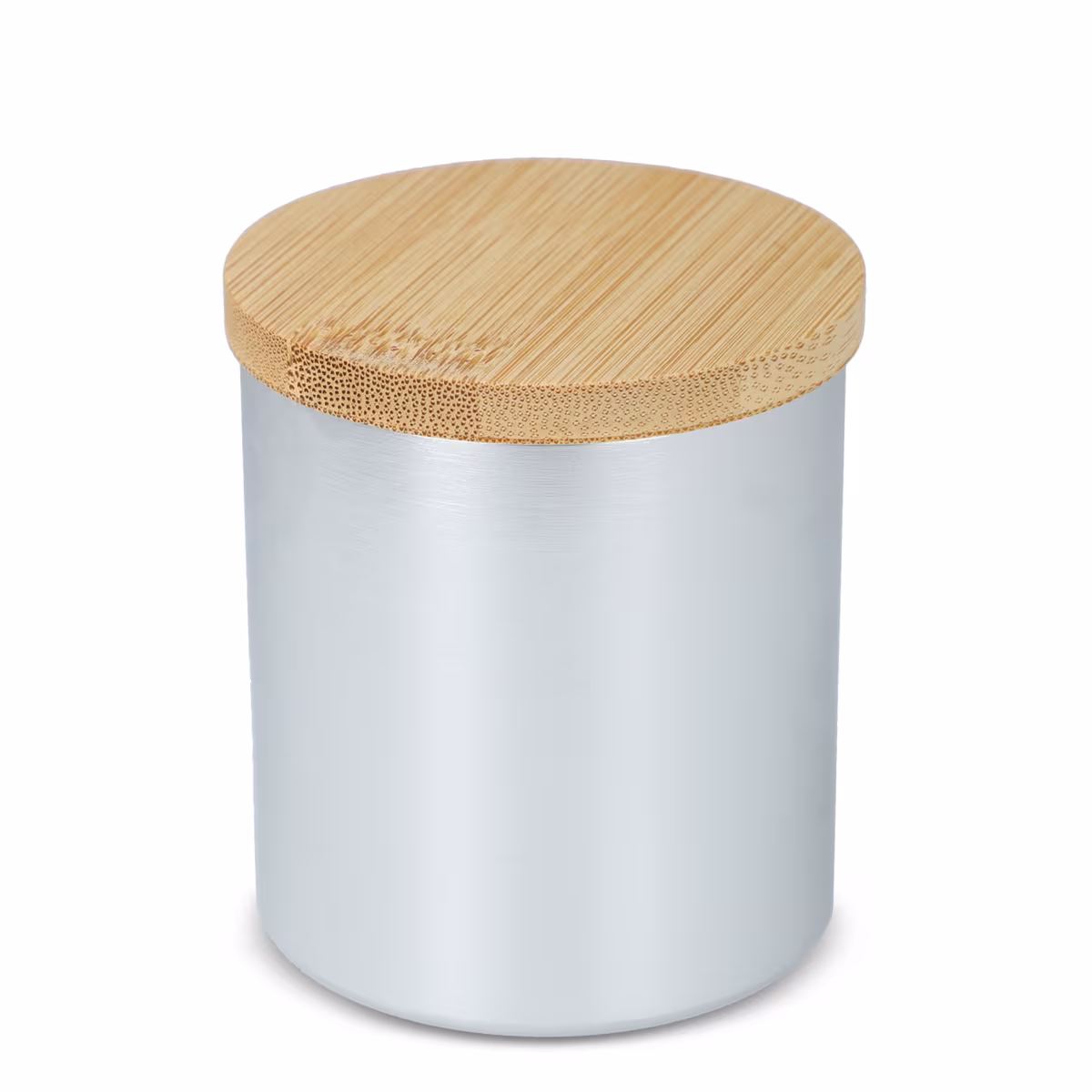 Bougie végétale parfumée Bhakti dans un pot en aluminium recyclé