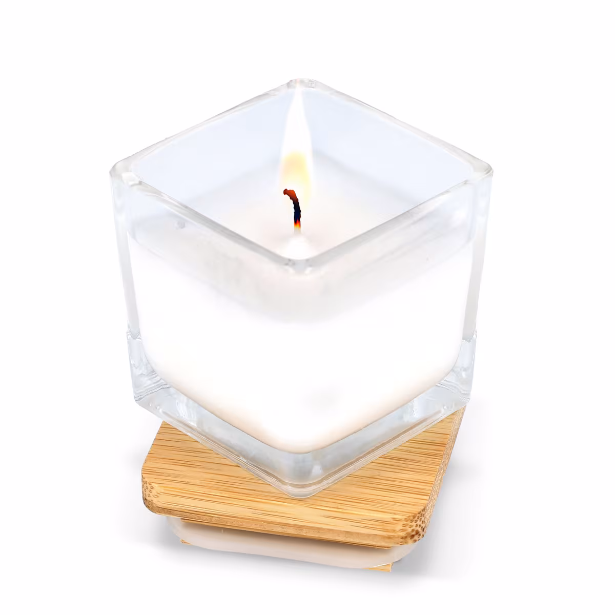 Vue 3 de Bougie végétale Chakra dans un pot en verre