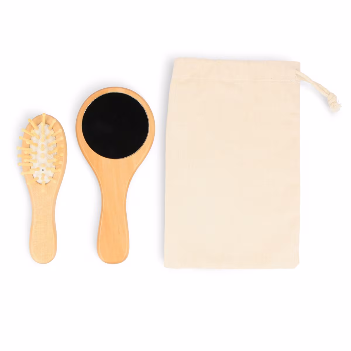 Vue 2 de Set de brosses et miroirs en bois Schima superba