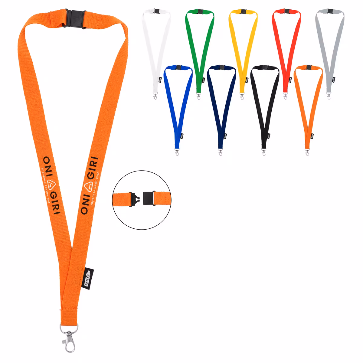 Vue 2 de R-PET lanyard