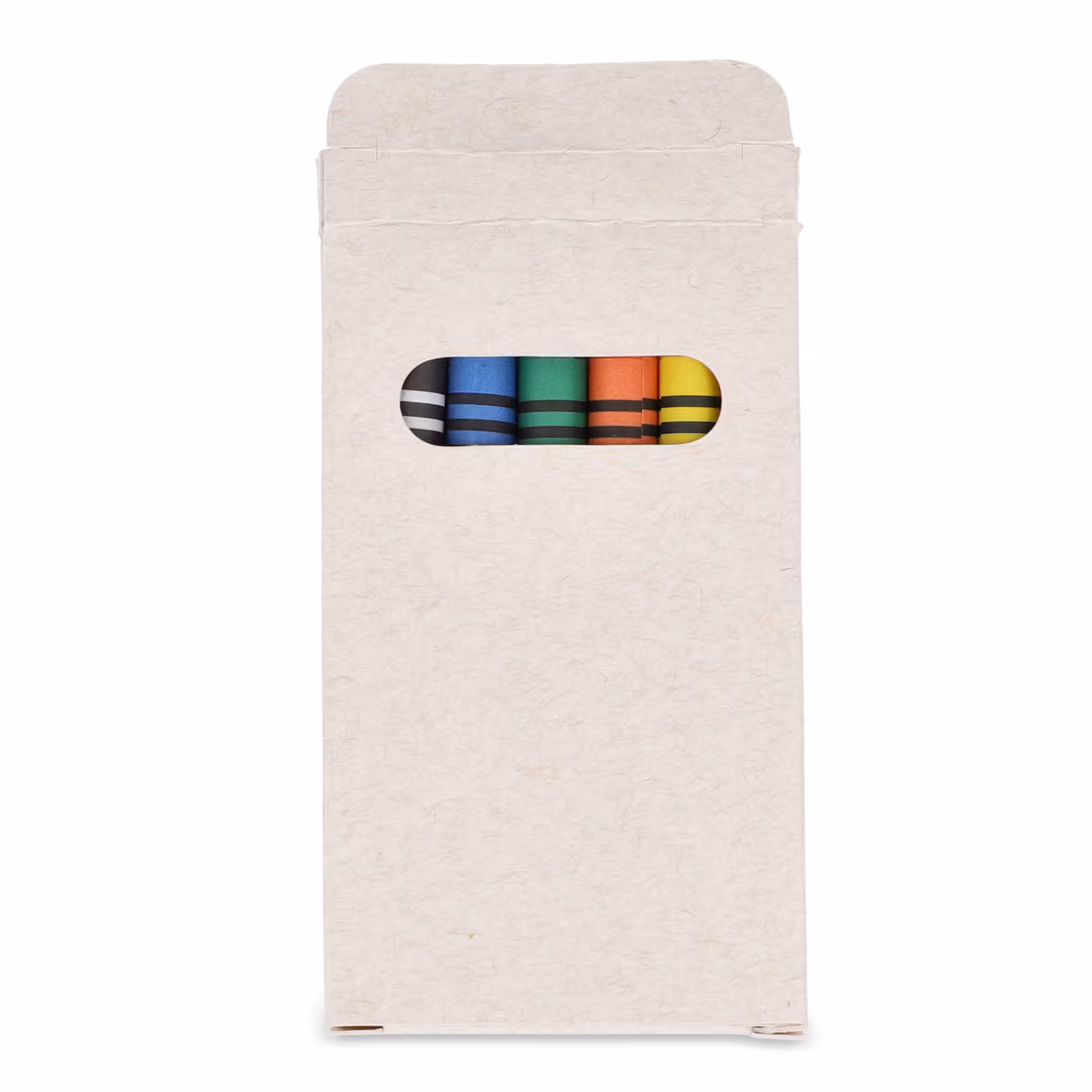 Vue 2 de 6 crayons gras de couleur dans une boîte en brique de lait recyclé