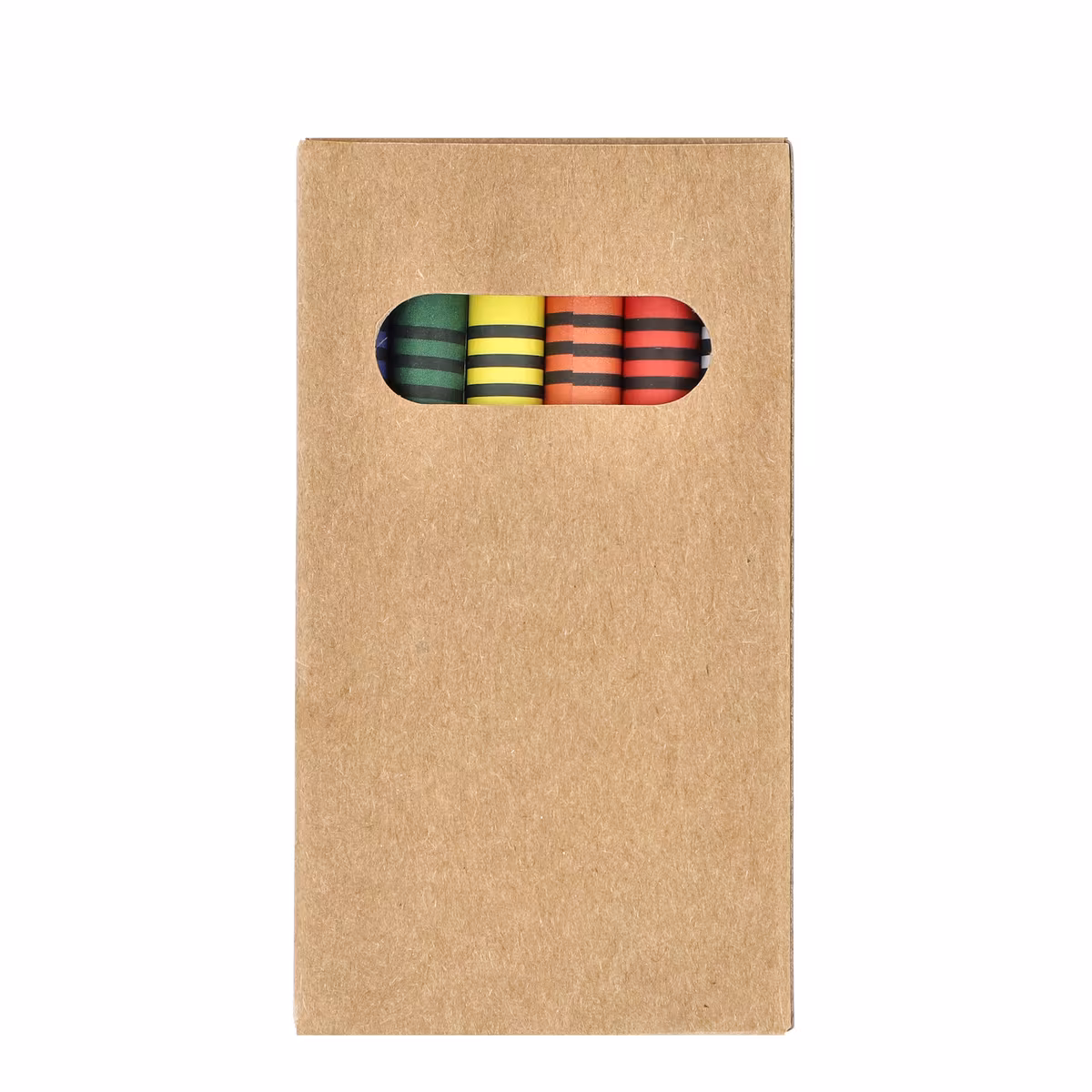 6 crayons de couleur dans une boîte de bricolage