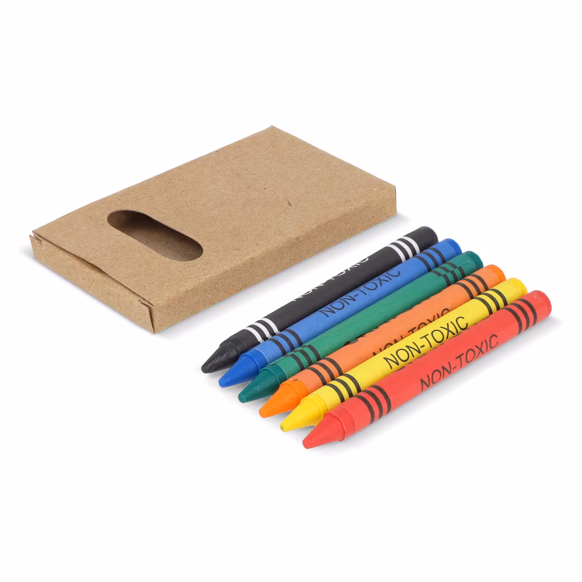 Vue 2 de 6 crayons de couleur dans une boîte de bricolage