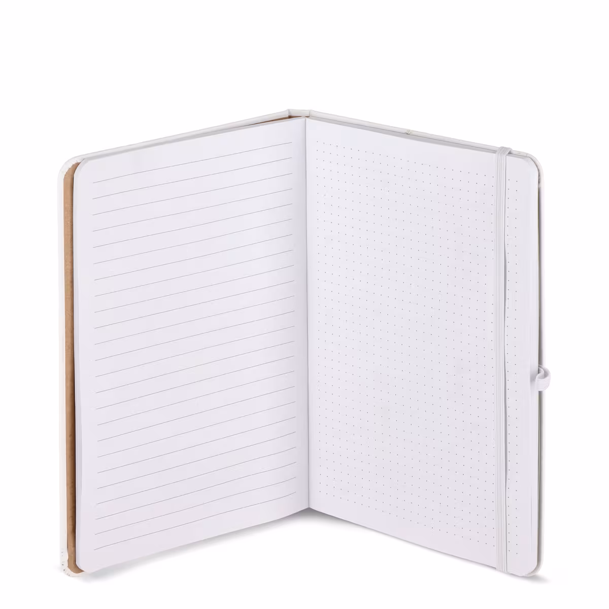 Vue 4 de Carnet Olmo à couverture rigide en PU A5 avec notes autocollantes