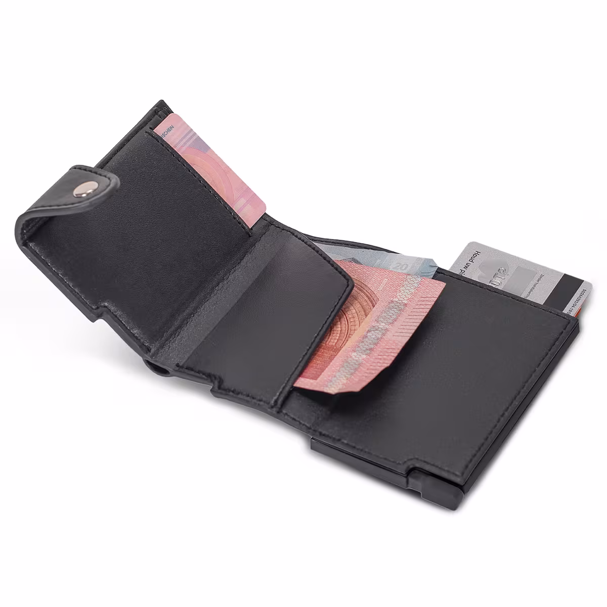 Vue 2 de Portefeuille avec porte-cartes bleue RFID