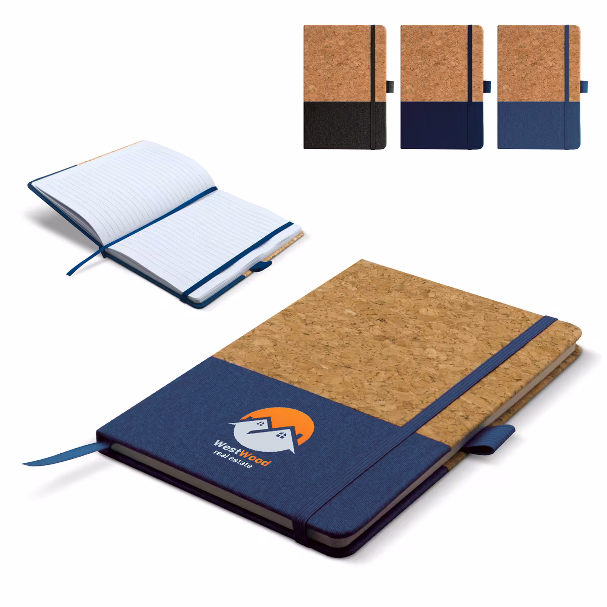Vue 3 de Carnet en liège A5