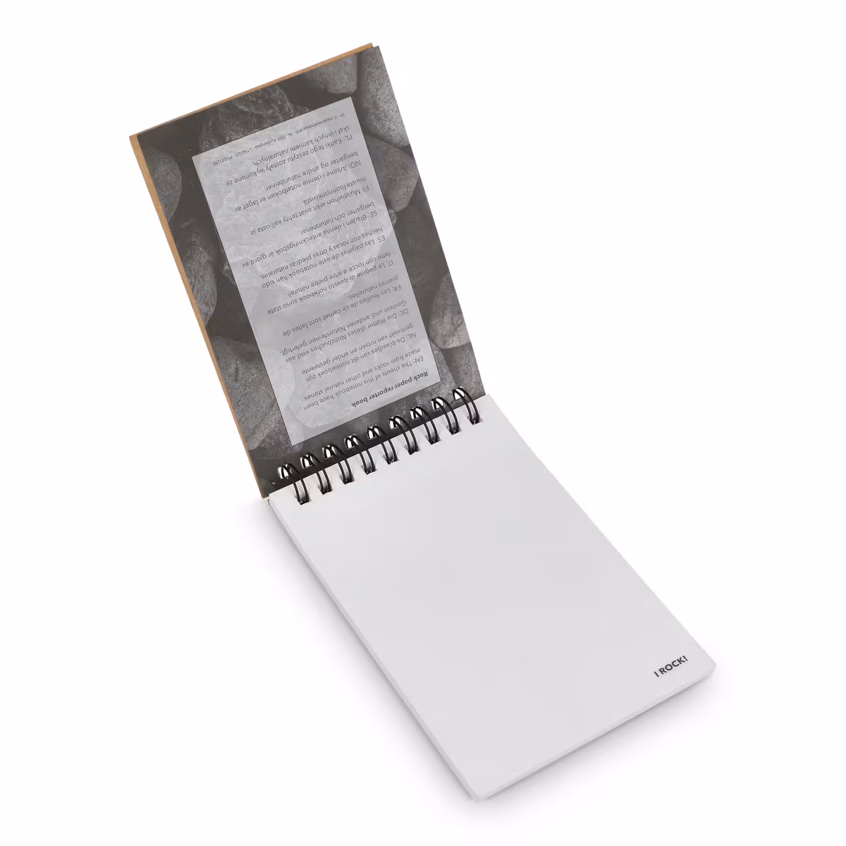 Vue 2 de Carnet reporter en papier de roche