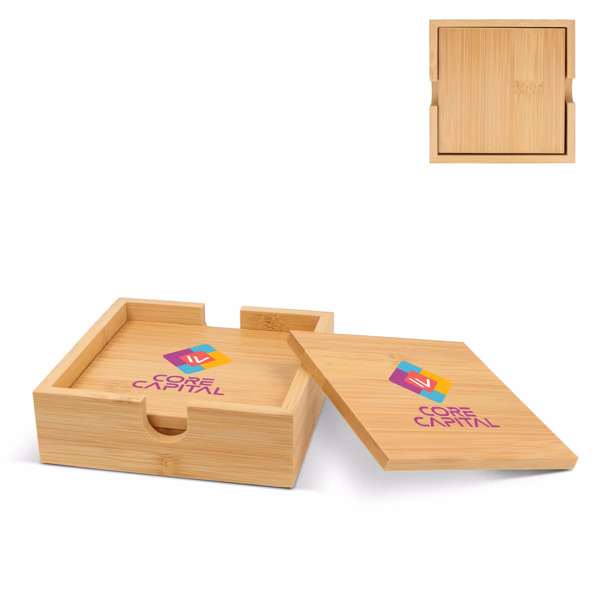 Vue 6 de Set de sous-verres en bambou (4 pièces)