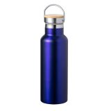 Vue 2 de GOURDE ACIER INOXYDABLE ET BAMBOU 500 ml NAXEL