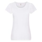 Vue 2 de T-shirt 100 % Coton Manches Courtes Original Ladies Blanche