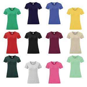 T-shirt 100 % Coton Manches Courtes Iconic Couleur Femme