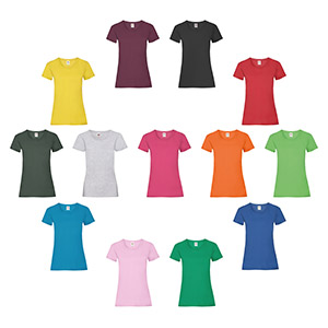 T-shirt 100 % Coton Manches Courtes Value Couleur Femme