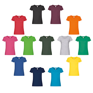 T-shirt 100 % Coton Manches Courtes Original Couleur Femme