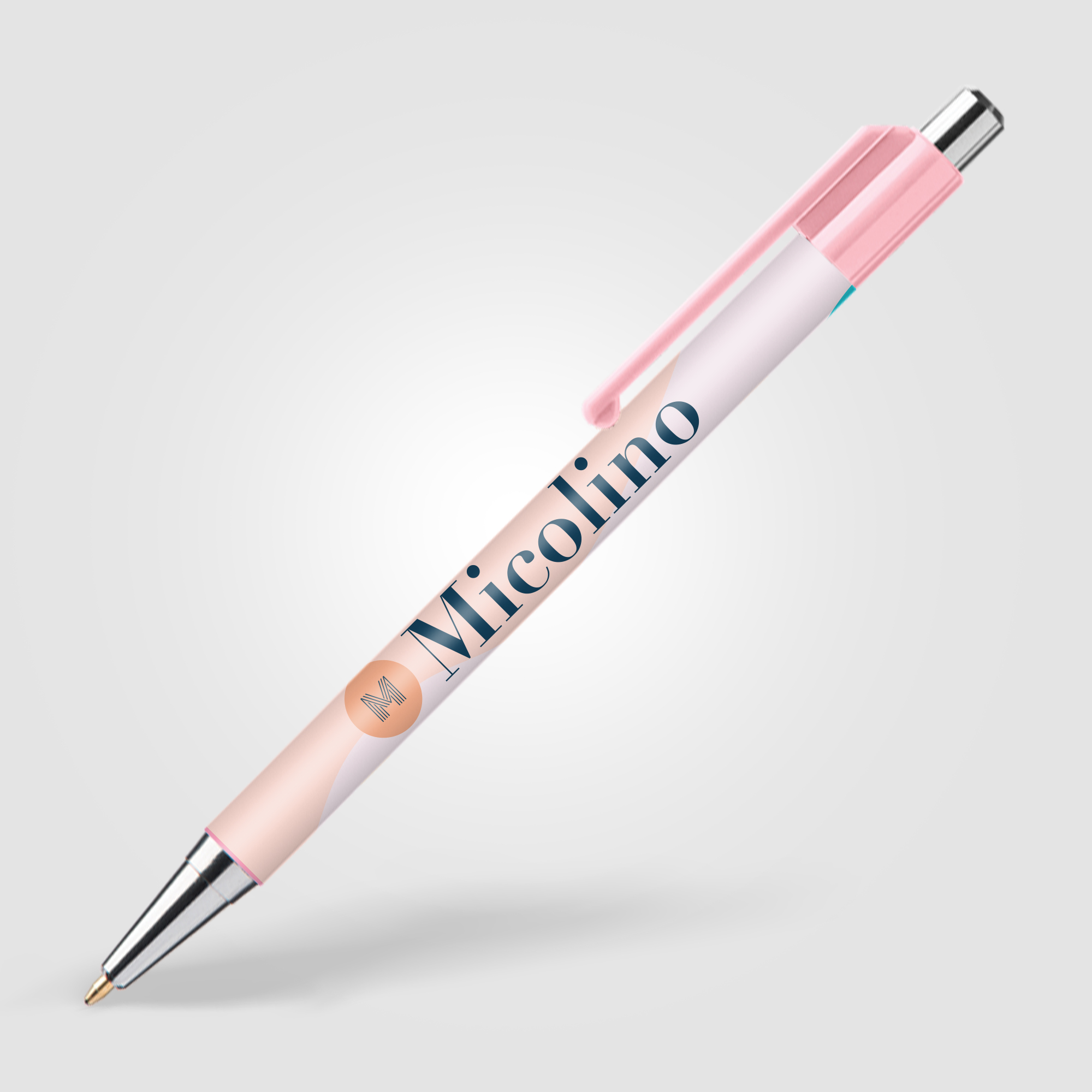 Stylo Astaire chrome avec embout coloré