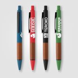 Vue 6 de Stylo Tide en plastique recyclé avec grip en bois