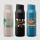 Vue 5 de Gourde Majesty en acier inoxydable recyclé avec support selfie – 750 ml
